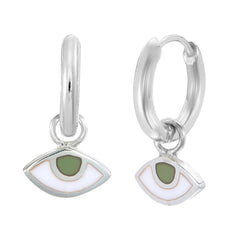 EYE SPY - SMALL HOOPS - HAZEL - SILVER