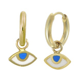 EYE SPY - SMALL HOOPS - SKY BLUE - GOLD