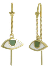 EYE PULL-THROUGH EARRINGS - HAZEL - GOLD