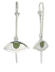 EYE PULL-THROUGH EARRINGS - HAZEL - SILVER