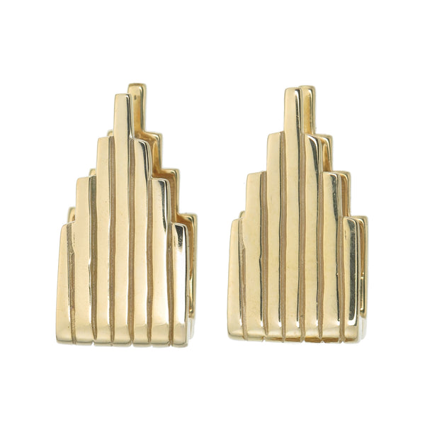ZIGGURAT PILLAR EARRINGS  - REVERSIBLE - GOLD