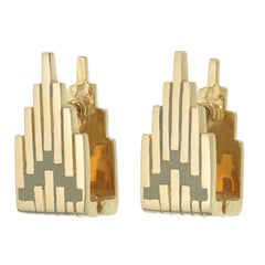 ZIGGURAT PILLAR EARRINGS  - REVERSIBLE - GOLD