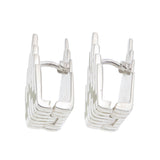 ZIGGURAT PILLAR EARRINGS - REVERSIBLE - SILVER
