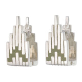 ZIGGURAT PILLAR EARRINGS - REVERSIBLE - SILVER