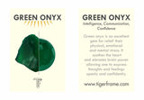 CRYSTAL LIGHTNING PULL-THROUGH EARRINGS - GREEN ONYX - GOLD