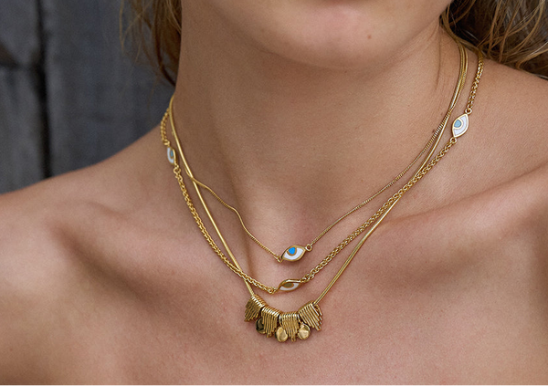EYE SPY NECKLACE - HAZEL - SILVER