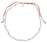 HAND-KNOTTED MINI PEARLS NECKLACE - NEON SUNSET - SILVER