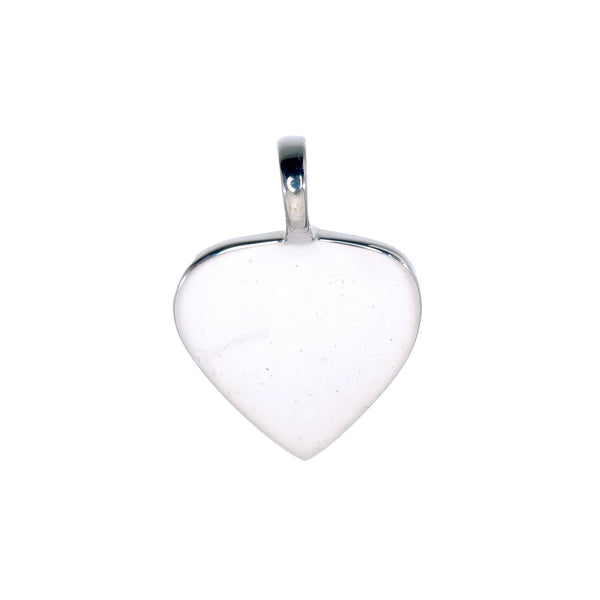 HEART SHIELD CHARM - BIG - SILVER