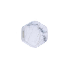 HEXIGON  BEAD - HOWLITE - FITS COLLECTOR CHAIN STYLES