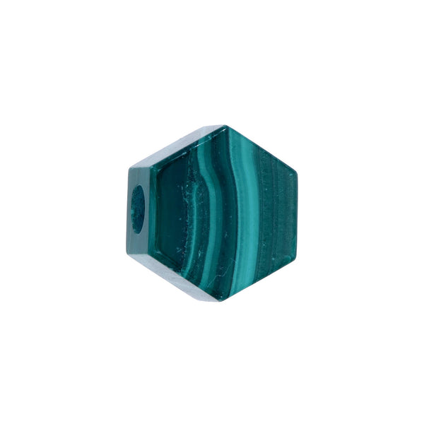 HEXIGON  BEAD - MALACHITE - FITS COLLECTOR CHAIN STYLES
