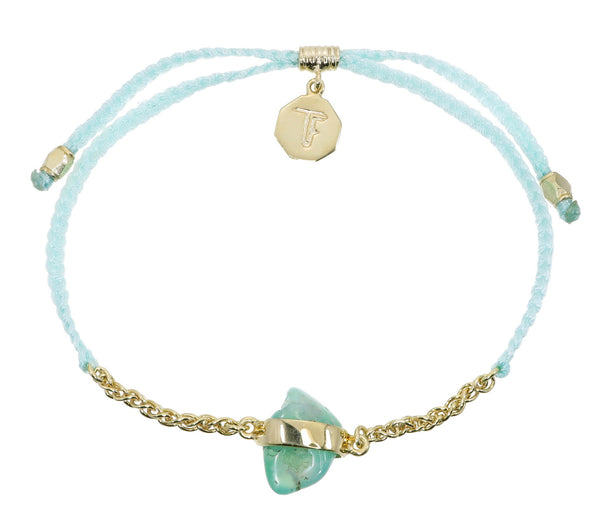CHAIN & CORD CRYSTAL BRACELET - CHRYSOPRASE - MINT - GOLD