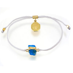 KIDS CRYSTAL BRACELET -PASTEL GREY WITH APATITE - GOLD