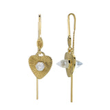 LOVERS PULL-THROUGH EARRINGS - QUARTZ - GOLD