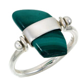 MALACHITE SWIVEL RING - SILVER