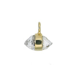 MINI ROUGH GEM CHARM - DIAMOND QUARTZ - GOLD