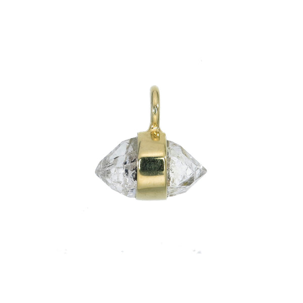 MINI ROUGH GEM CHARM - DIAMOND QUARTZ - GOLD