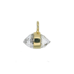 MINI ROUGH GEM CHARM - DIAMOND QUARTZ - GOLD