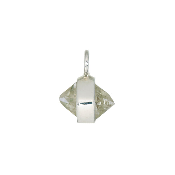 MINI ROUGH GEM CHARM - DIAMOND QUARTZ - SILVER