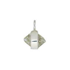 MINI ROUGH GEM CHARM - DIAMOND QUARTZ - SILVER