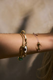 QUARTZ DISC PILLAR BRACELET - DUSTY PINK - SILVER