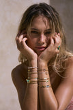 EYE  PROTECTION BANGLE - GREEN EYE - SILVER
