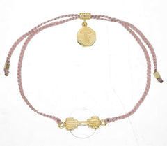 QUARTZ DISC PILLAR BRACELET - DUSTY PINK - GOLD