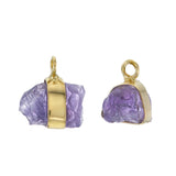 MINI ROUGH GEM CHARM - AMETHYST - GOLD