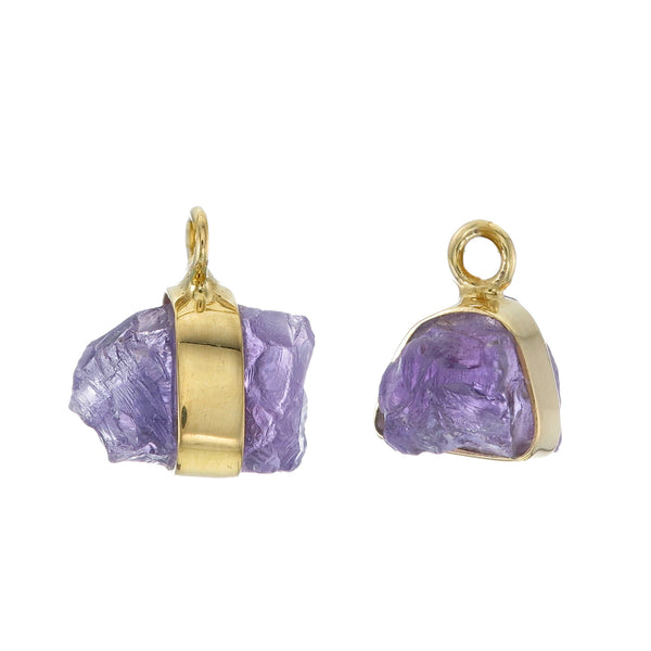 MINI ROUGH GEM CHARM - AMETHYST - GOLD