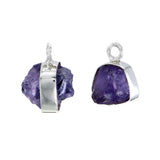 MINI ROUGH GEM CHARM - AMETHYST - SILVER