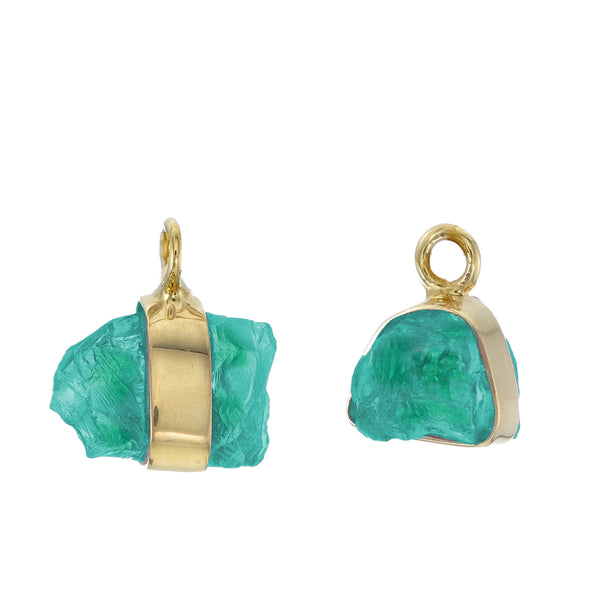 MINI ROUGH GEM CHARM - APATITE - GOLD