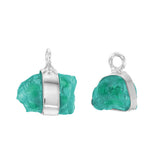 MINI ROUGH GEM CHARM - APATITE - SILVER