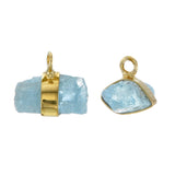 MINI ROUGH GEM CHARM - AQUAMARINE - GOLD