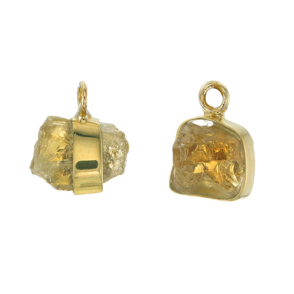 MINI ROUGH GEM CHARM - CITRINE - GOLD