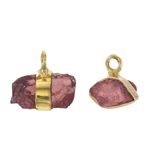 MINI ROUGH GEM CHARM - GARNET - GOLD