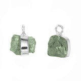 MINI ROUGH GEM CHARM - PERIDOT - SILVER