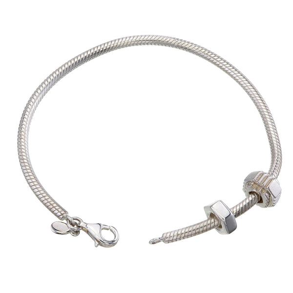 ROUND SNAKE CHAIN COLLECTOR BRACELET - SILVER