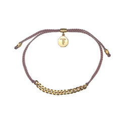 SIMPLE CHAIN & CORD BRACELET - DUSTY PINK - GOLD