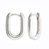 OVAL HOOPS - PAIR - SILVER