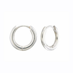SMALL ROUND HOOPS - PAIR - SILVER
