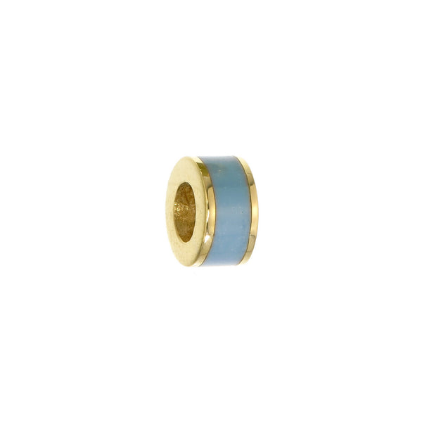 SPACER BEAD - PASTEL BLUE - GOLD