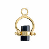SUNDAY SWIVEL CHARM - BLACK TOURMALINE - GOLD
