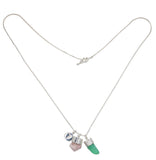 SUPERPOWER CHARM NECKLACE - CHRYSOPRASE & ROSE QUARTZ - SILVER
