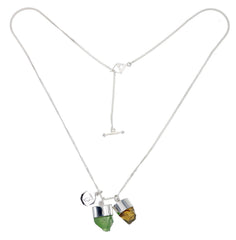 SUPERPOWER CHARM NECKLACE - CITRINE & PERIDOT - SILVER