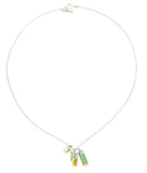 SUPERPOWER CHARM NECKLACE - GREEN TOURMALINE & CITRINE - SILVER