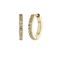 MINI HALO HOOPS - WHITE ZIRCON - GOLD PLATE - PAIR