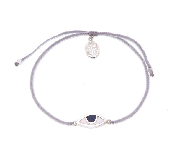 EYE PROTECTION BRACELET - PASTEL GREY - SILVER