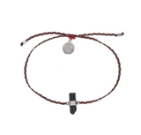 BLACK TOURMALINE CRYSTAL BRACELET - RED - SILVER