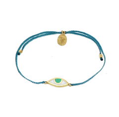 EYE PROTECTION BRACELET - TEAL GREEN - GOLD