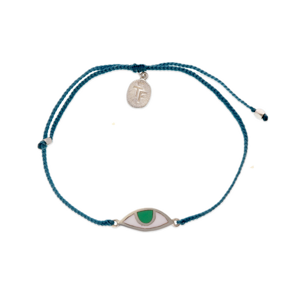 EYE PROTECTION BRACELET - TEAL GREEN - SILVER
