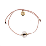 ROSE QUARTZ CRYSTAL BRACELET - PALE PINK - GOLD